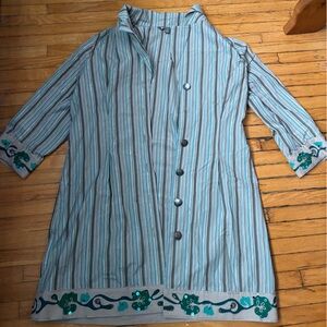 SPANNER Blue and Green Striped long tunic